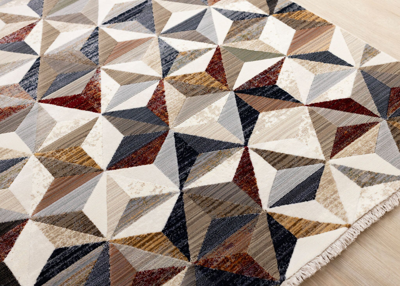 Sierra Prism 5'3" x 7'10" Geometric Star Area Rug - Cream