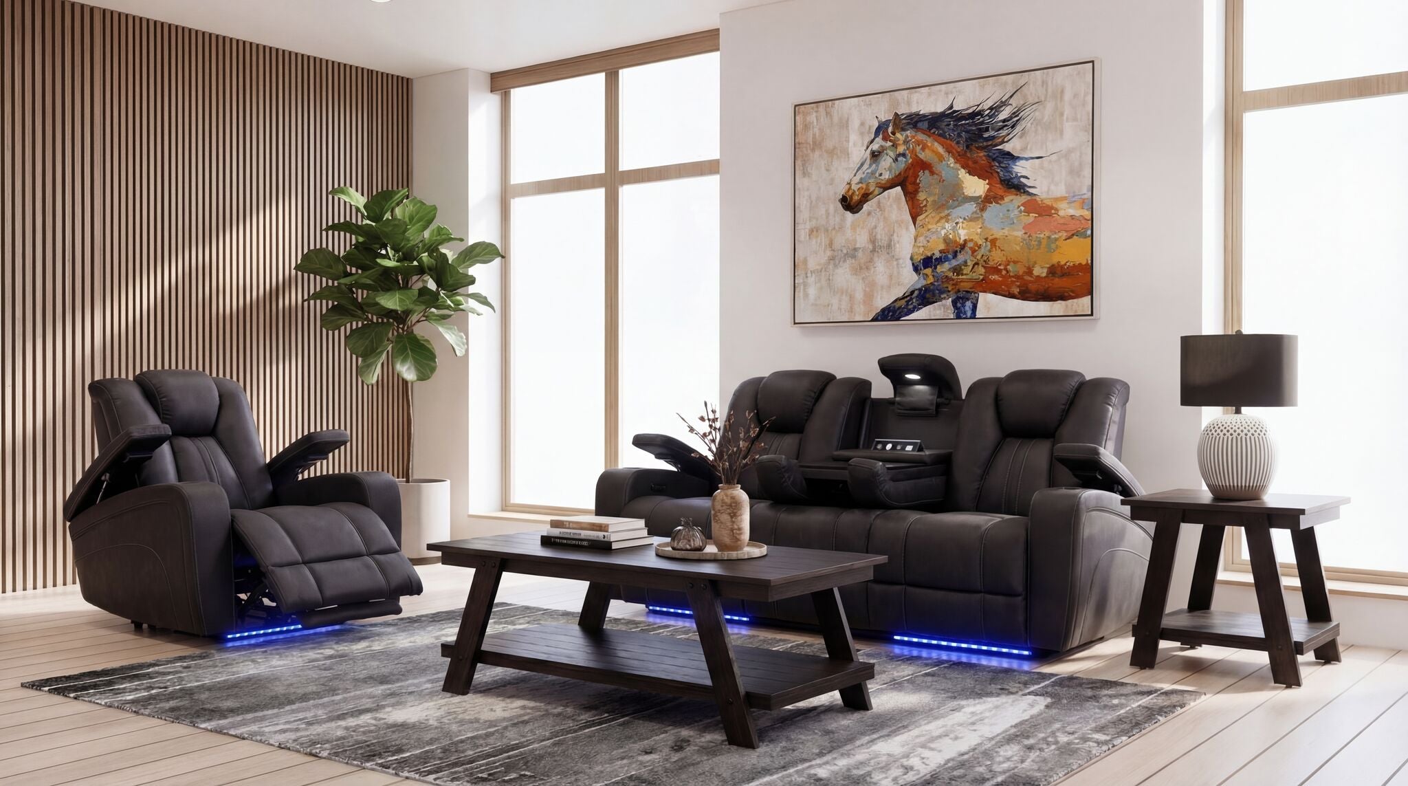 San Antonio Dual Power Reclining Sofa - Grey