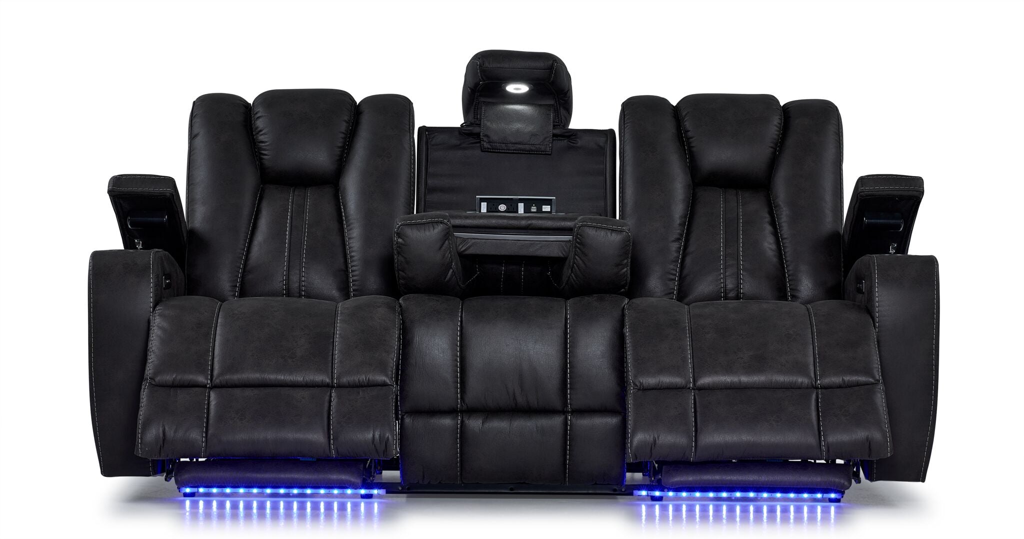 San Antonio Dual Power Reclining Sofa - Grey