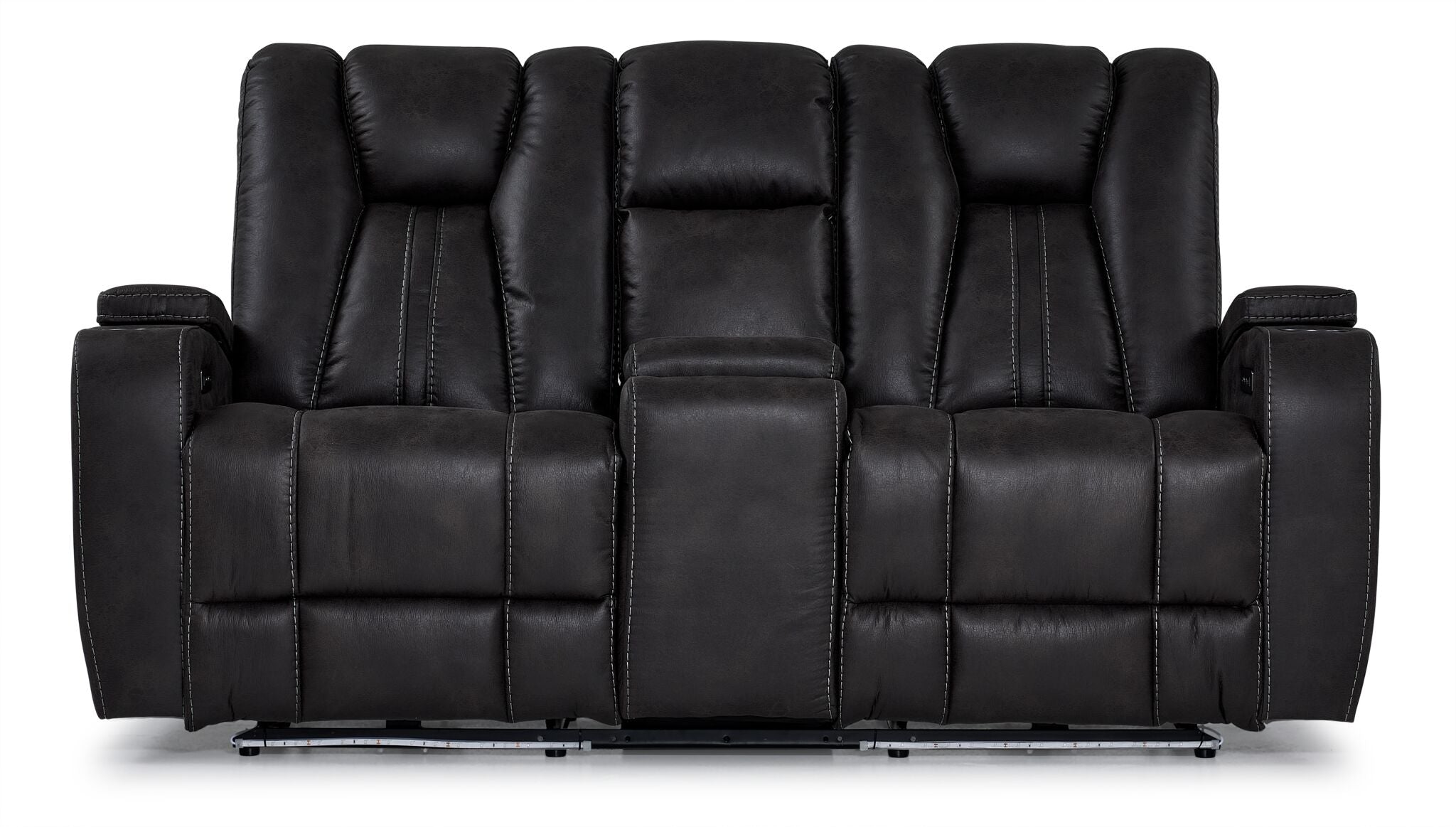 San Antonio Dual Power Reclining Loveseat with Console - Grey