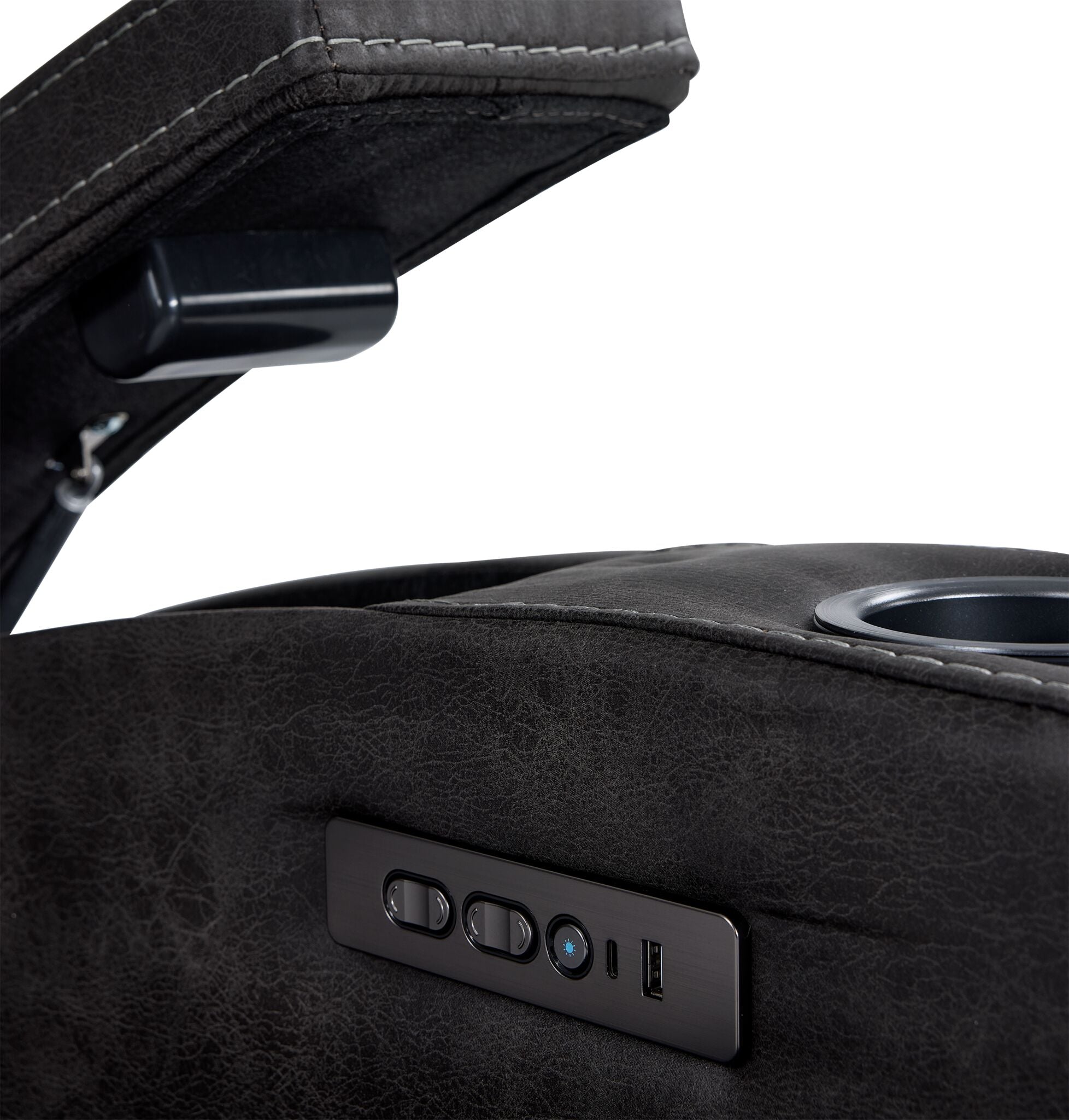 San Antonio Dual Power Reclining Loveseat with Console - Grey