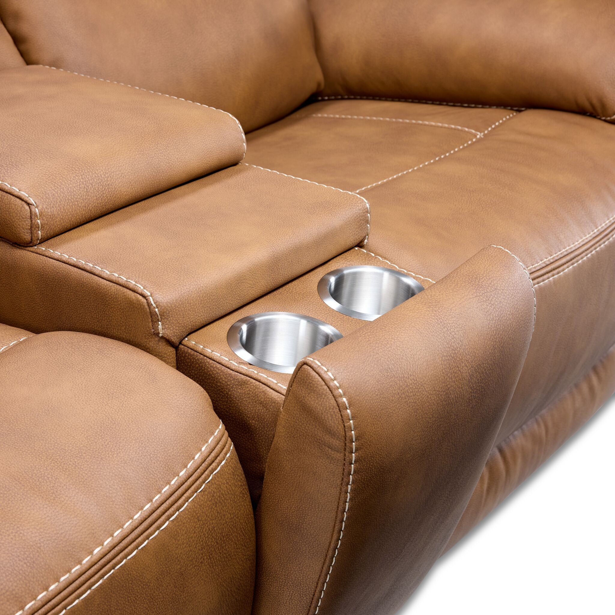Santa Fe Power Reclining Loveseat with Console - Copper