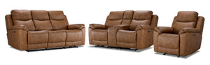 Santa Fe Power Reclining Sofa, Loveseat and Chair Set - Copper