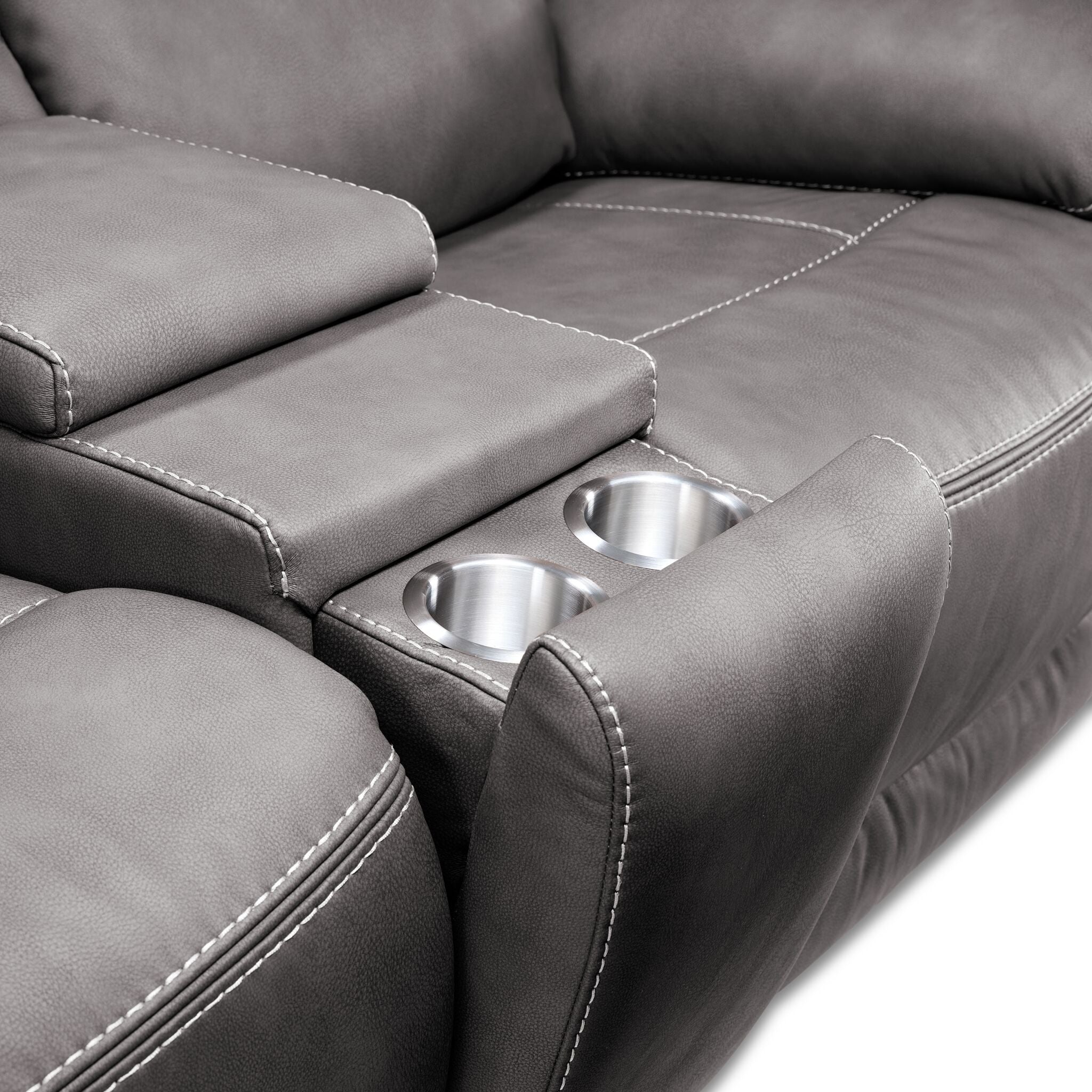 Santa Fe Power Reclining Loveseat with Console - Graphite