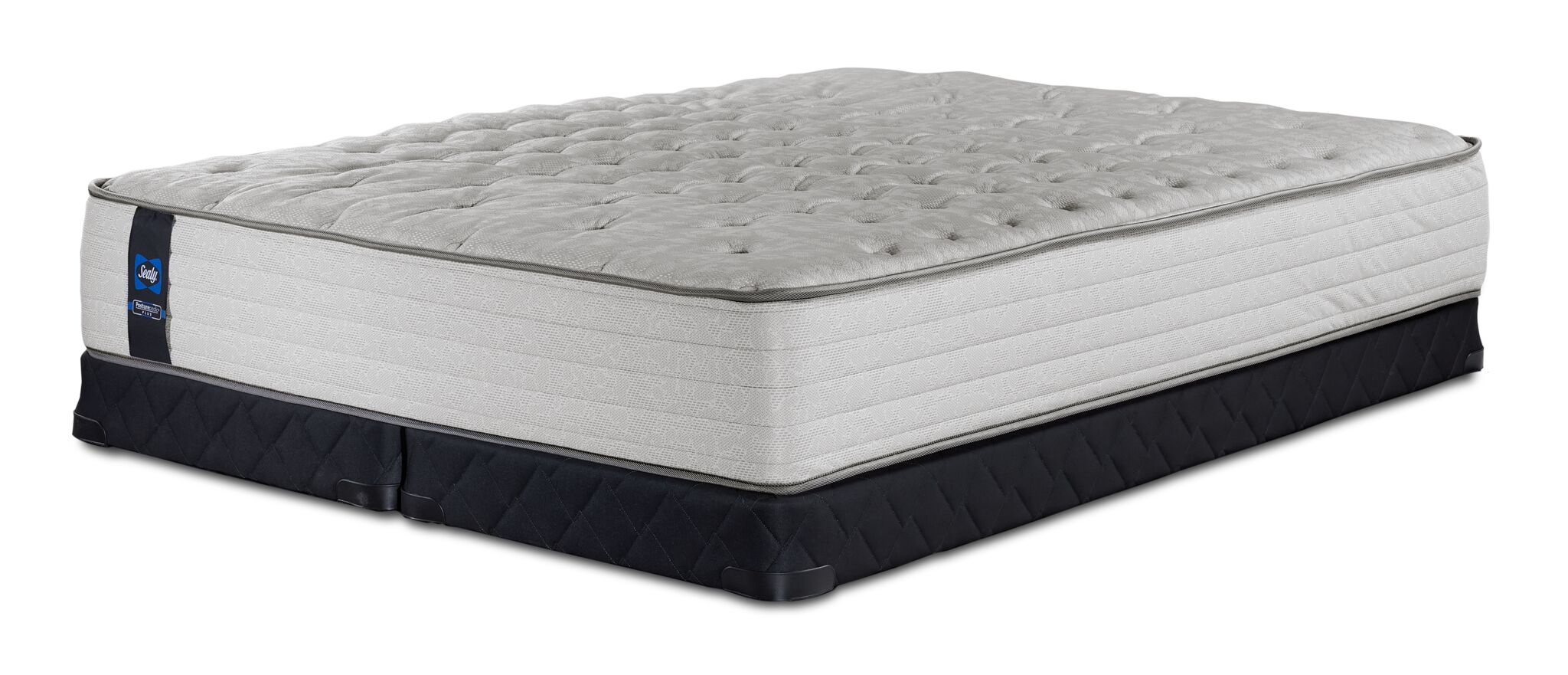 Sealy Posturepedic® Plus Sterling Bowie Tight Top Firm King Mattress and Low Profile Split Boxspring Set