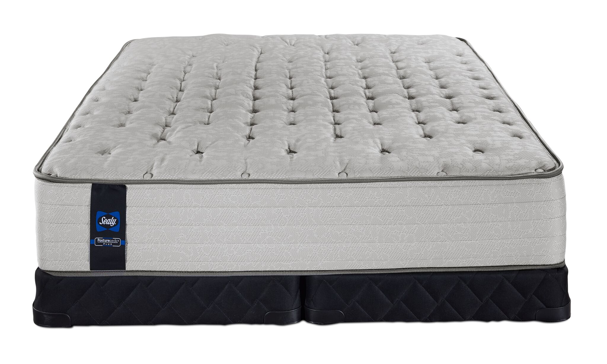 Sealy Posturepedic® Plus Sterling Bowie Tight Top Firm Queen Mattress and Low Profile Split Boxspring Set