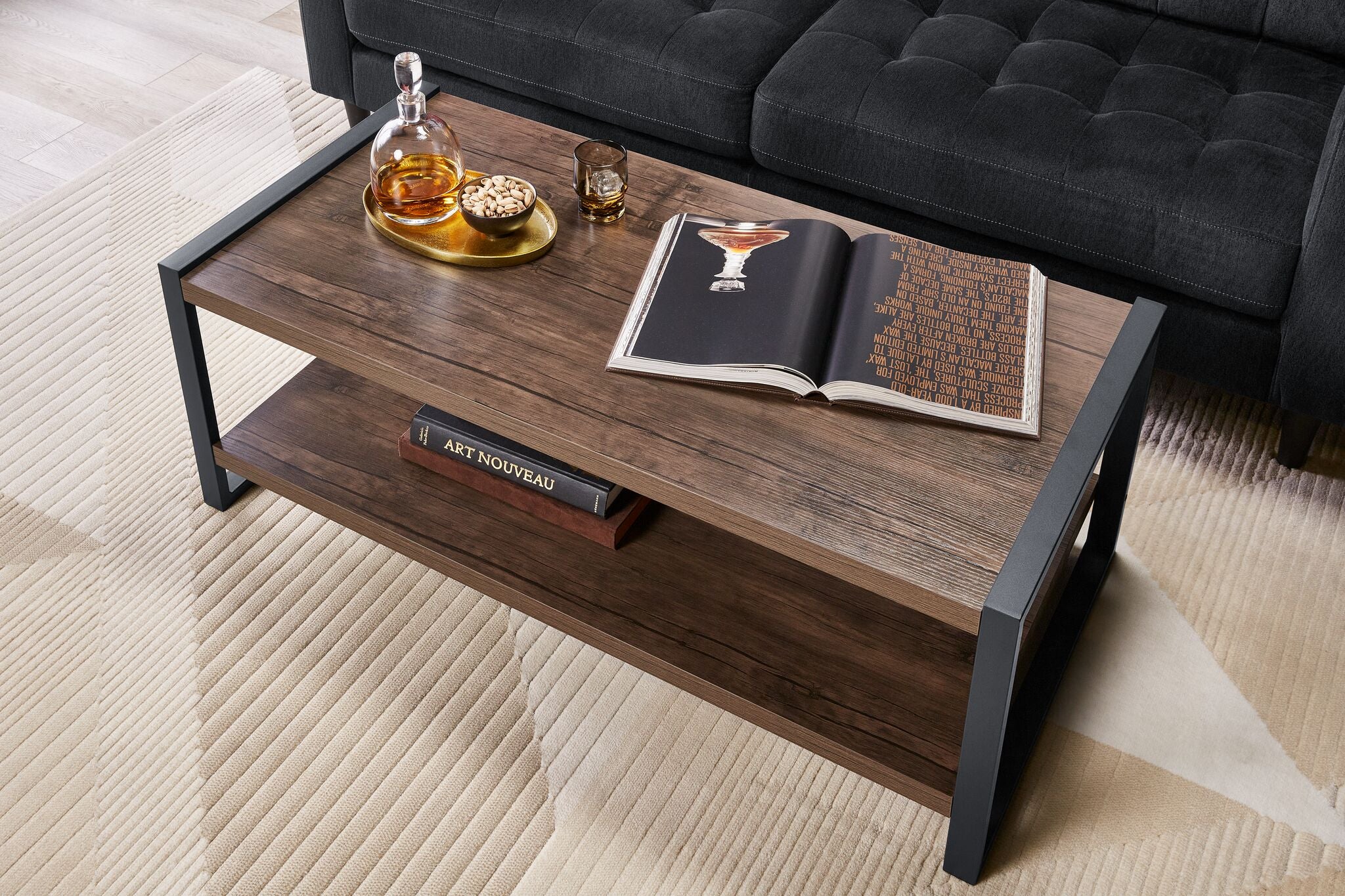 Sean 48" Coffee Table- Grey Stone