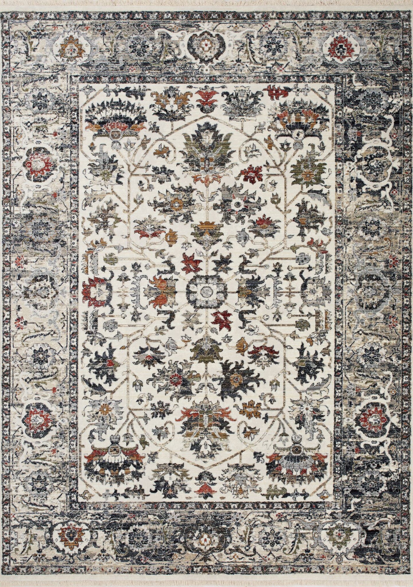 Serene 5'3" x 7'7" Intricate Border Area Rug