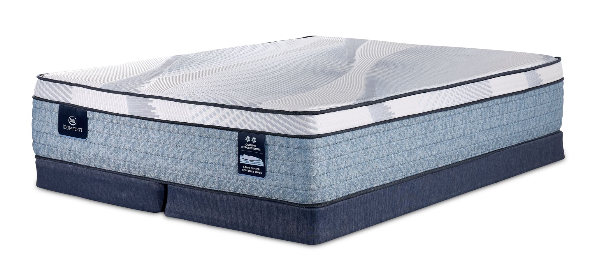 Serta iComfort® AIR 3 Medium Euro Top 13" Queen Mattress and Low Profile Split Boxspring Set