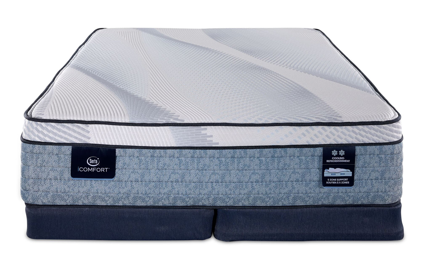 Serta iComfort® AIR 3 Medium Euro Top 13" King Mattress and Low Profile Split Boxspring Set