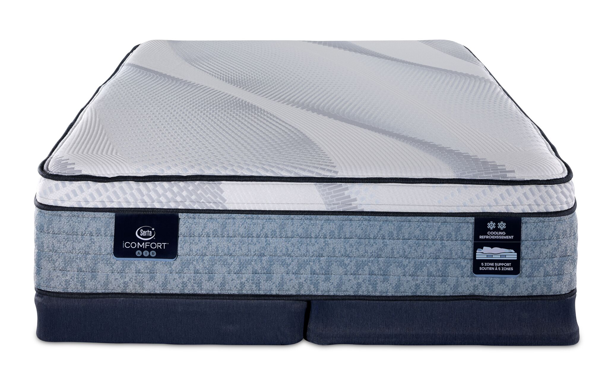 Serta iComfort® AIR 4 Plush Euro Top 14" Queen Mattress and Low Profile Split Boxspring Set