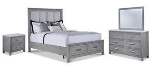 Silverstone 6 - Piece Queen Storage Bedroom Package - Mist Grey