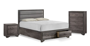 Sophie 5-Piece Queen Storage Bedroom Package - Weathered Grey