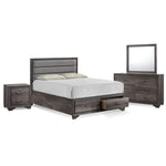 Sophie 6-Piece King Storage Bedroom Package - Weathered Grey