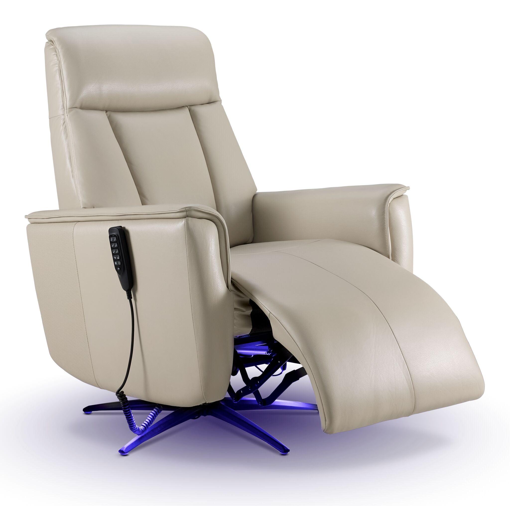 In Harmony - Sorrento Leather Dual Power Recliner - Cream