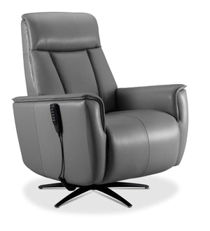 Sorrento Leather Dual Power Recliner - Grey