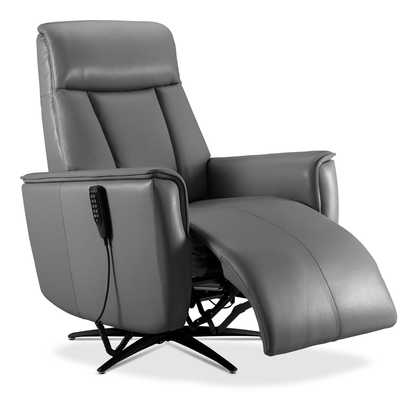 In Harmony - Sorrento Leather Dual Power Recliner - Grey