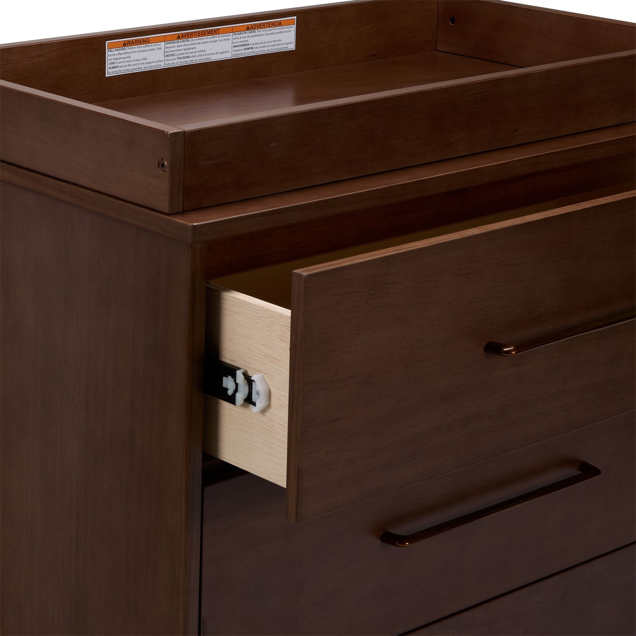 Delta Children Spencer 3 Drawer Dresser With Changing Top - Teak Brown