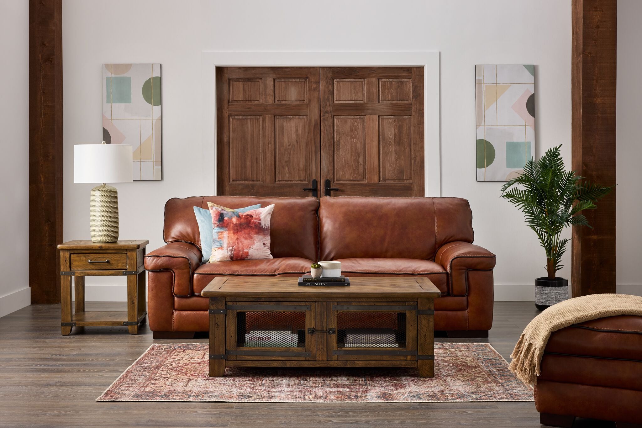 Stampede Leather Sofa - Chestnut