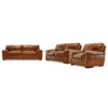 Stampede Leather Sofa, Loveseat and Chair Set - Chestnut