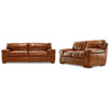 Stampede Leather Sofa and Loveseat Set - Chestnut