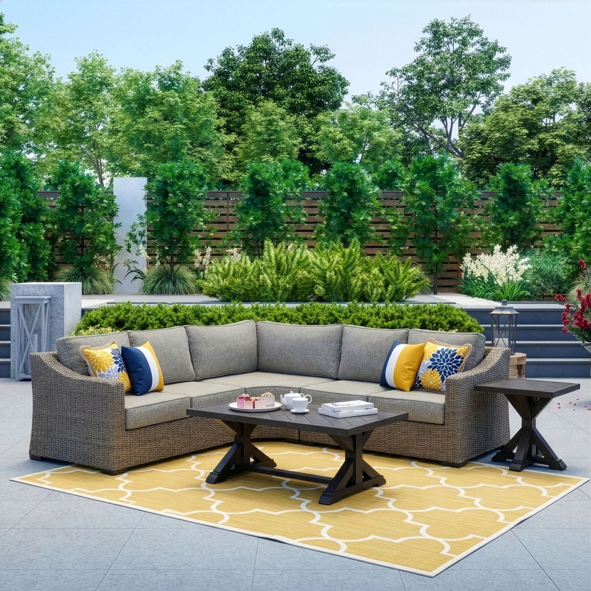 Staten Island Outdoor 3-Piece Sectional - Grey