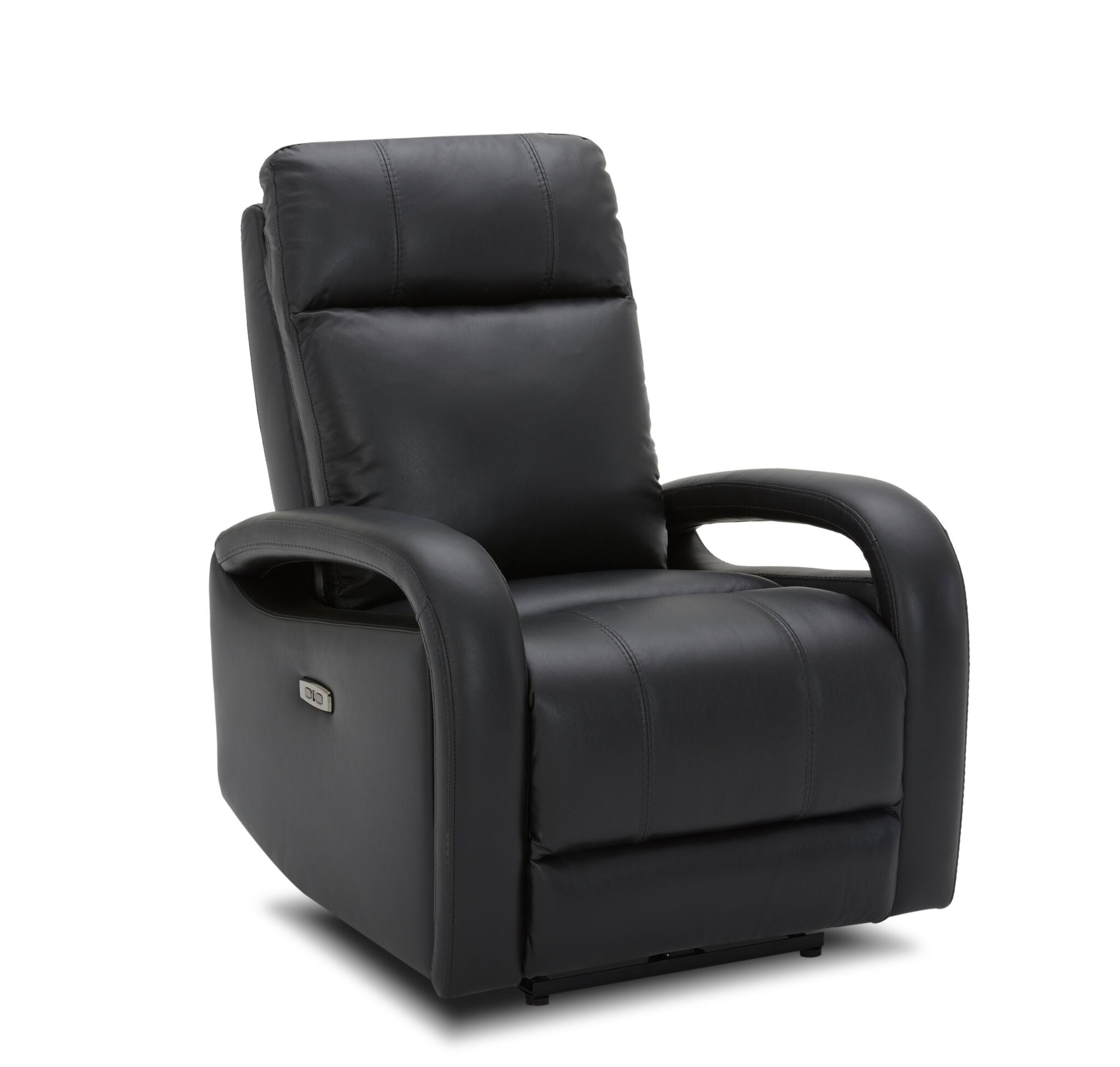 Stratus Leather Dual Power Swivel Glider Recliner - Charcoal