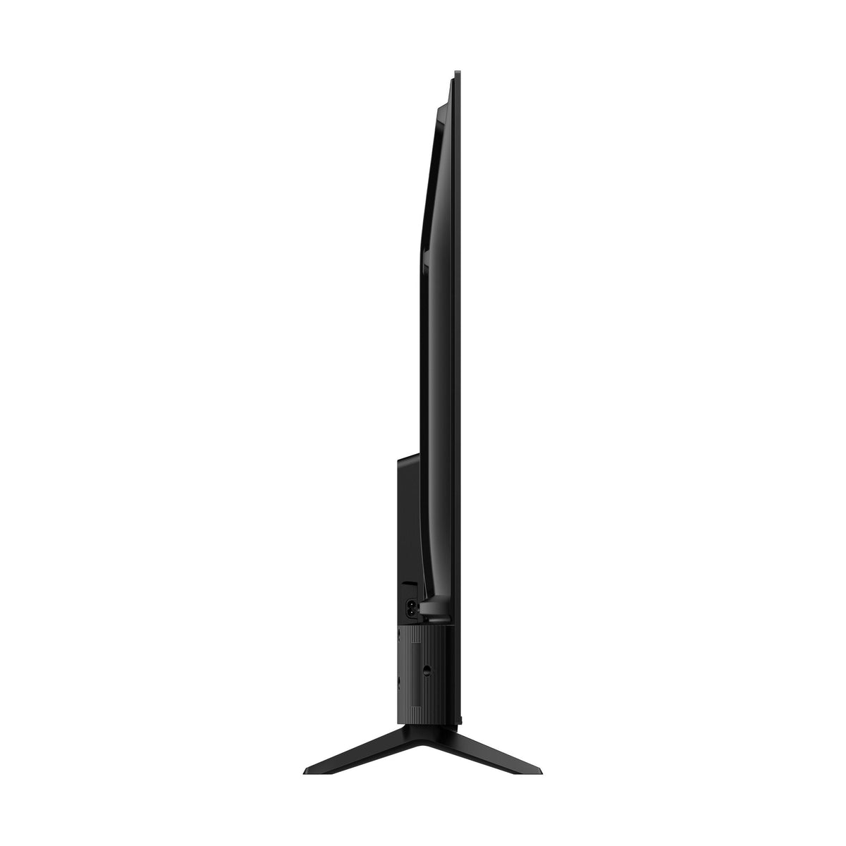 Side profile highlighting the slim screen and rear housing of the TCL Q51K TV