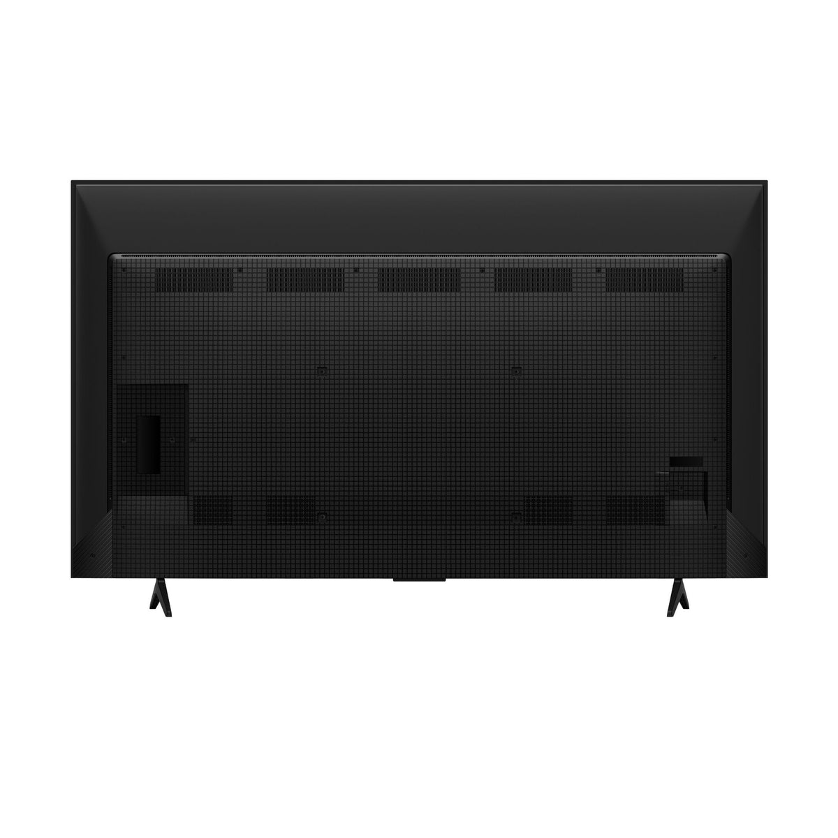 Rear view of the TCL 75-inch M8L Series 4K UHD HDR Mini-LED Smart TV with Google TV showing the black back panel and two feet