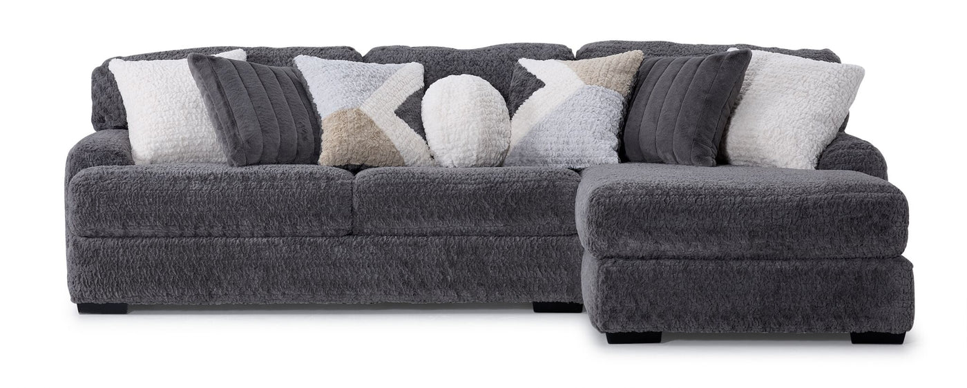 Teddy 2-Piece Sectional with Right-Facing Chaise-Grey