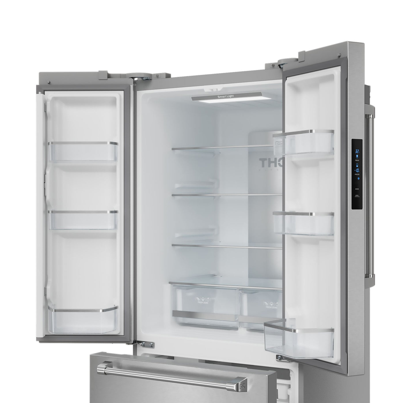 Thor Kitchen - Gordon Ramsay Collection 30" 17.5 Cu. Ft. Stainless Steel Counter-Depth French Door Refrigerator with Ice Maker - RF3017FFD99