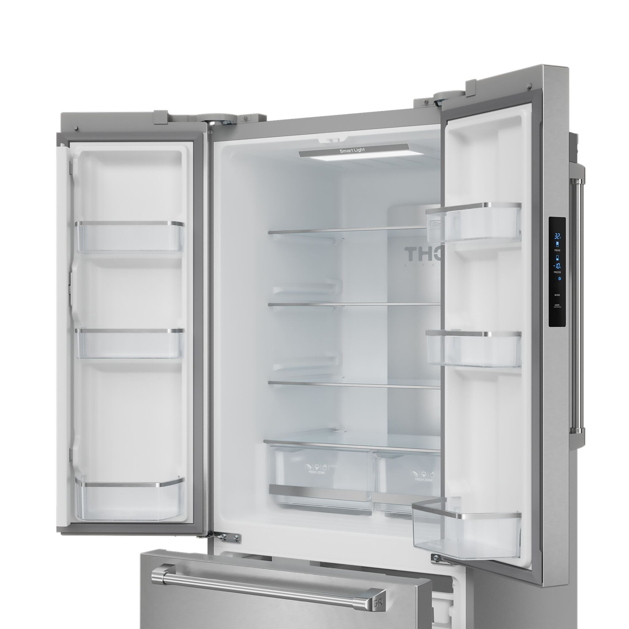 Thor Kitchen - Gordon Ramsay Collection 30" 17.5 Cu. Ft. Stainless Steel Counter-Depth French Door Refrigerator with Ice Maker - RF3017FFD99