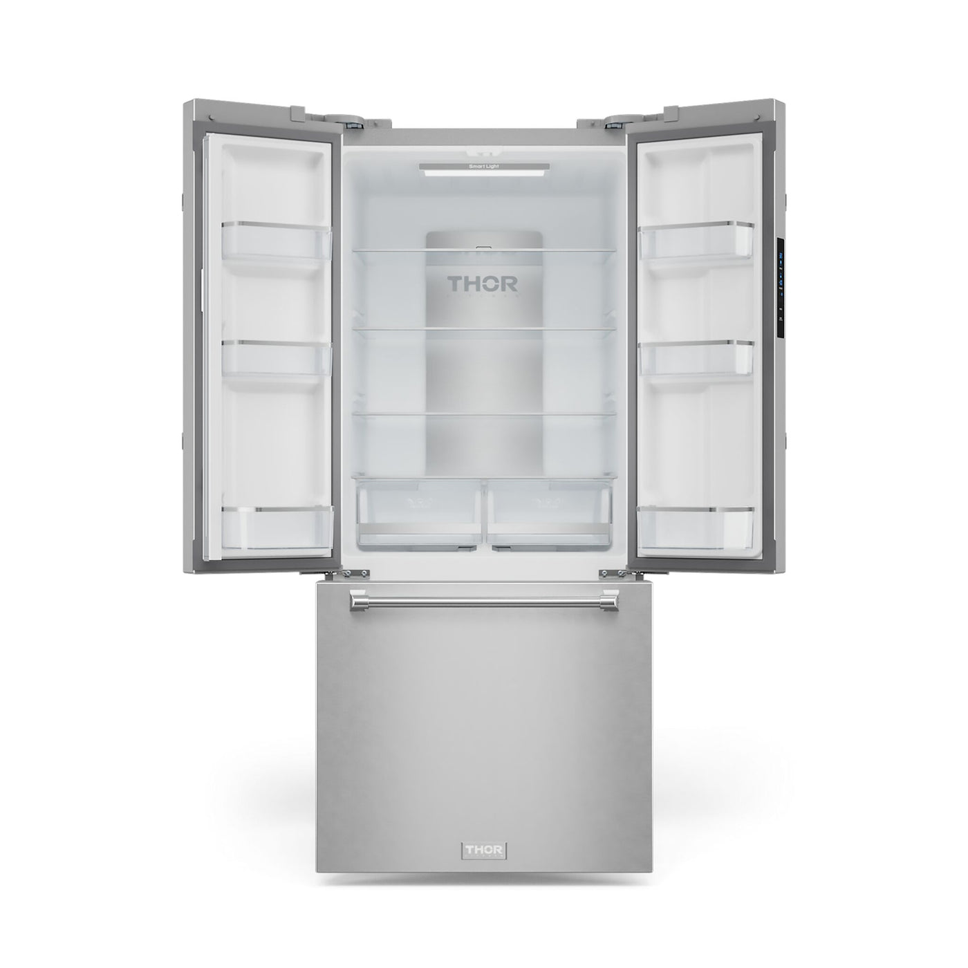 Thor Kitchen - Gordon Ramsay Collection 30" 17.5 Cu. Ft. Stainless Steel Counter-Depth French Door Refrigerator with Ice Maker - RF3017FFD99