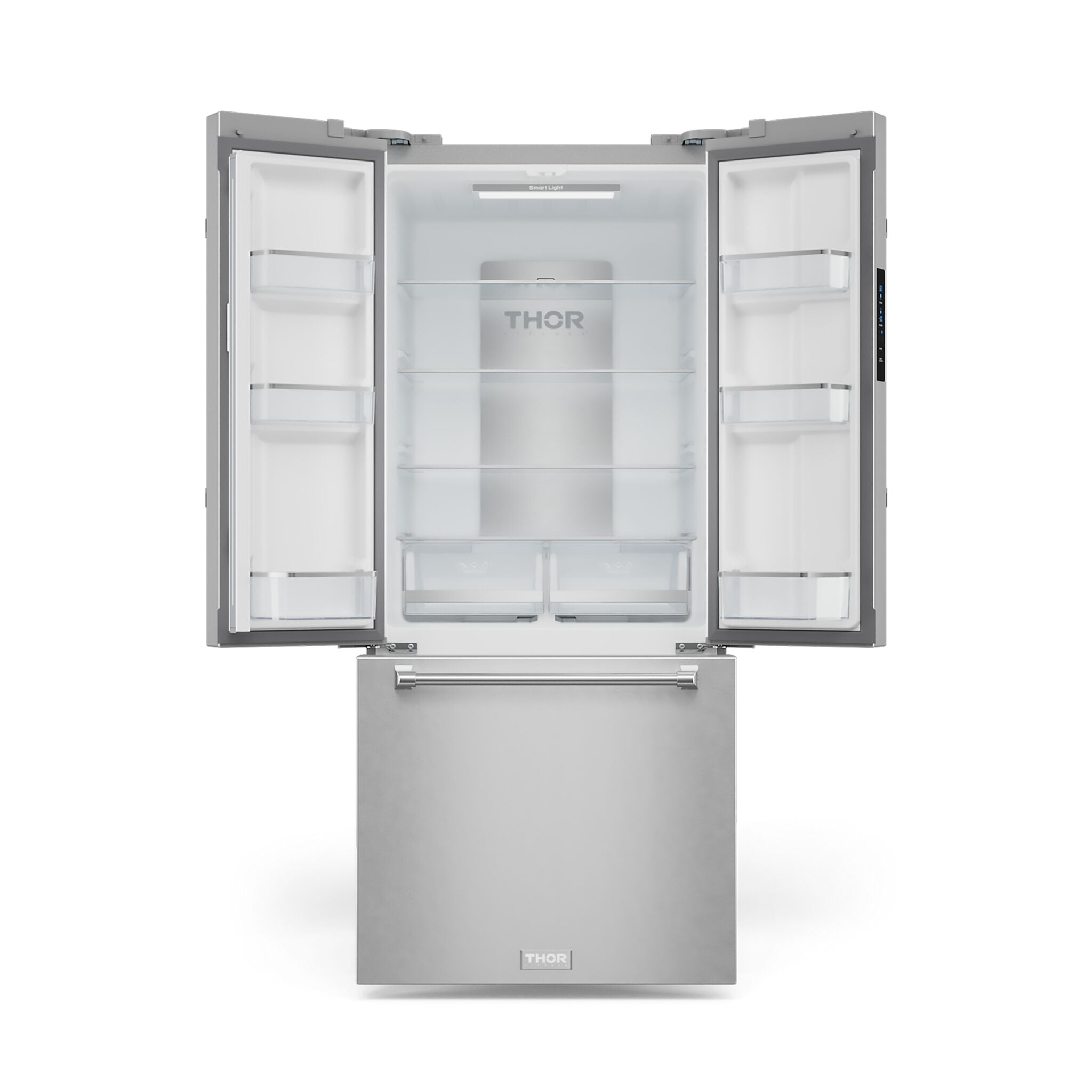Thor Kitchen - Gordon Ramsay Collection 30" 17.5 Cu. Ft. Stainless Steel Counter-Depth French Door Refrigerator with Ice Maker - RF3017FFD99