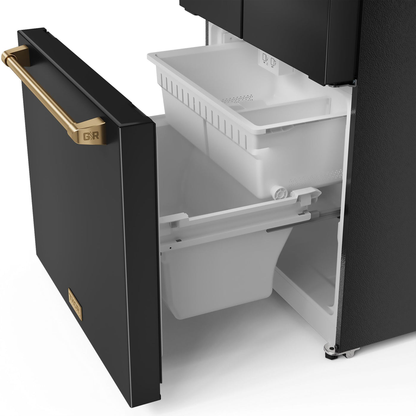 Thor Kitchen - Gordon Ramsay Collection 30" 17.5 Cu. Ft. Matte Black Counter-Depth French Door Refrigerator with Ice Maker - RF3017FFD00-BRZ