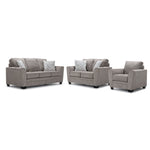Tilley Sofa, Loveseat and Chair Set - Taupe