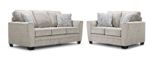 Tilley Sofa and Loveseat Set - White