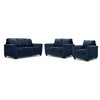 Tilley Sofa, Loveseat and Chair Set - Indigo