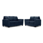 Tilley Sofa and Loveseat Set - Indigo