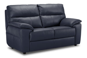 Toscana Leather Loveseat - Navy Blue