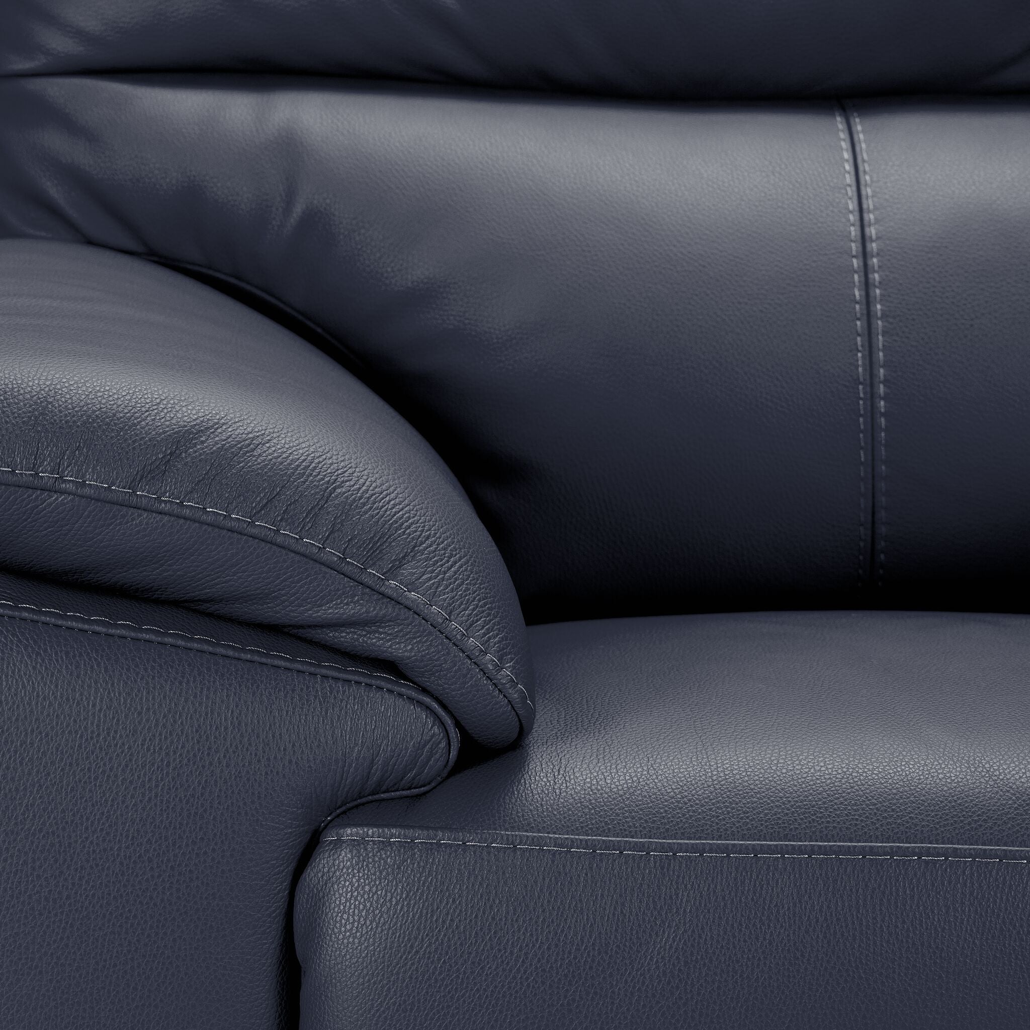 Toscana Leather Sofa and Chair Set - Navy Blue