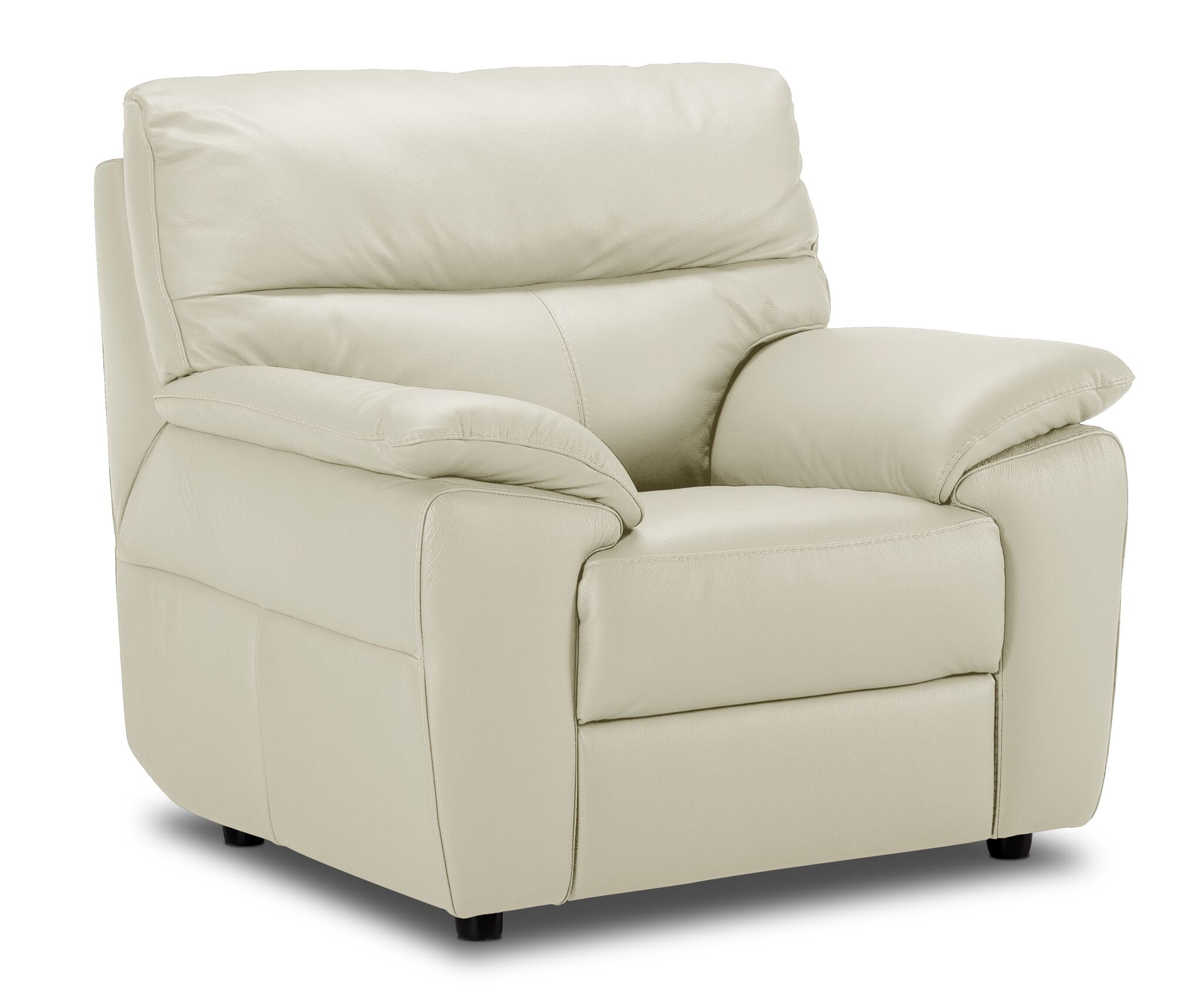 Toscana Leather Sofa and Chair Set - White