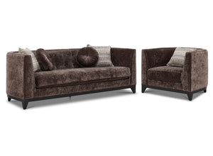 Tresor Sofa and Chair Set - Dark Brown