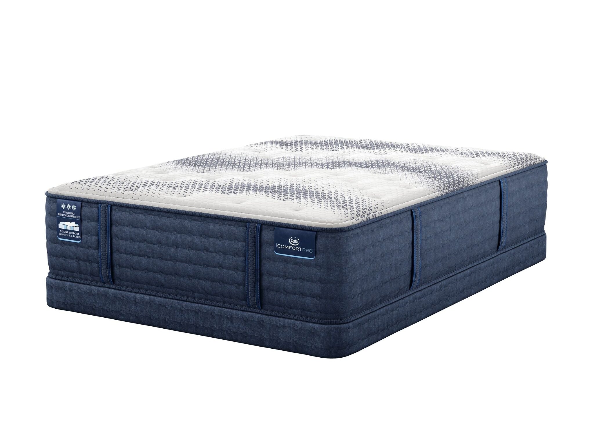 Serta iComfort PRO Tropea Tight Top Plush King Mattress and Low Profile Split Boxspring Set