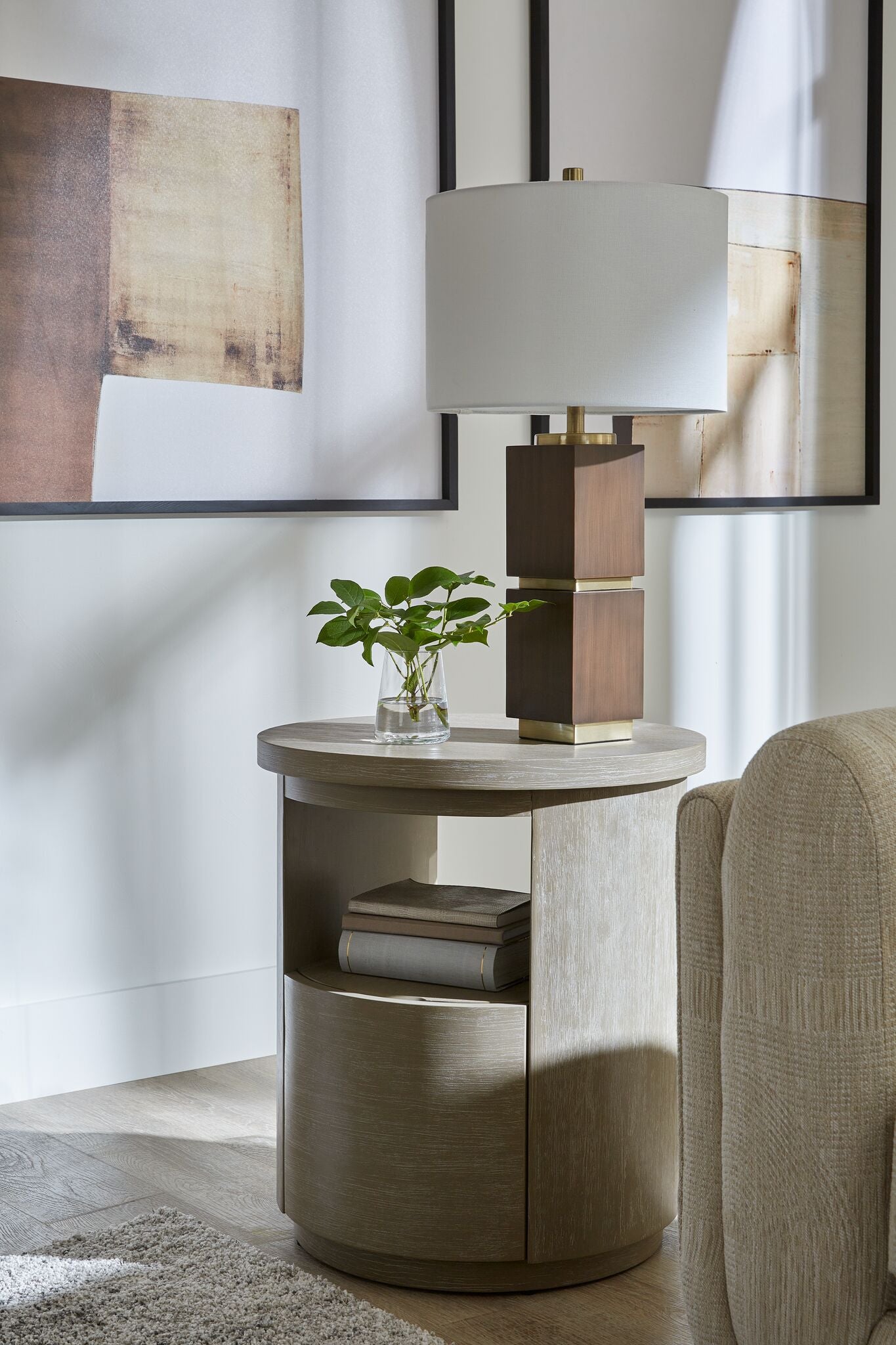 Fresh Perspective Turin 22" Side Table- Grey