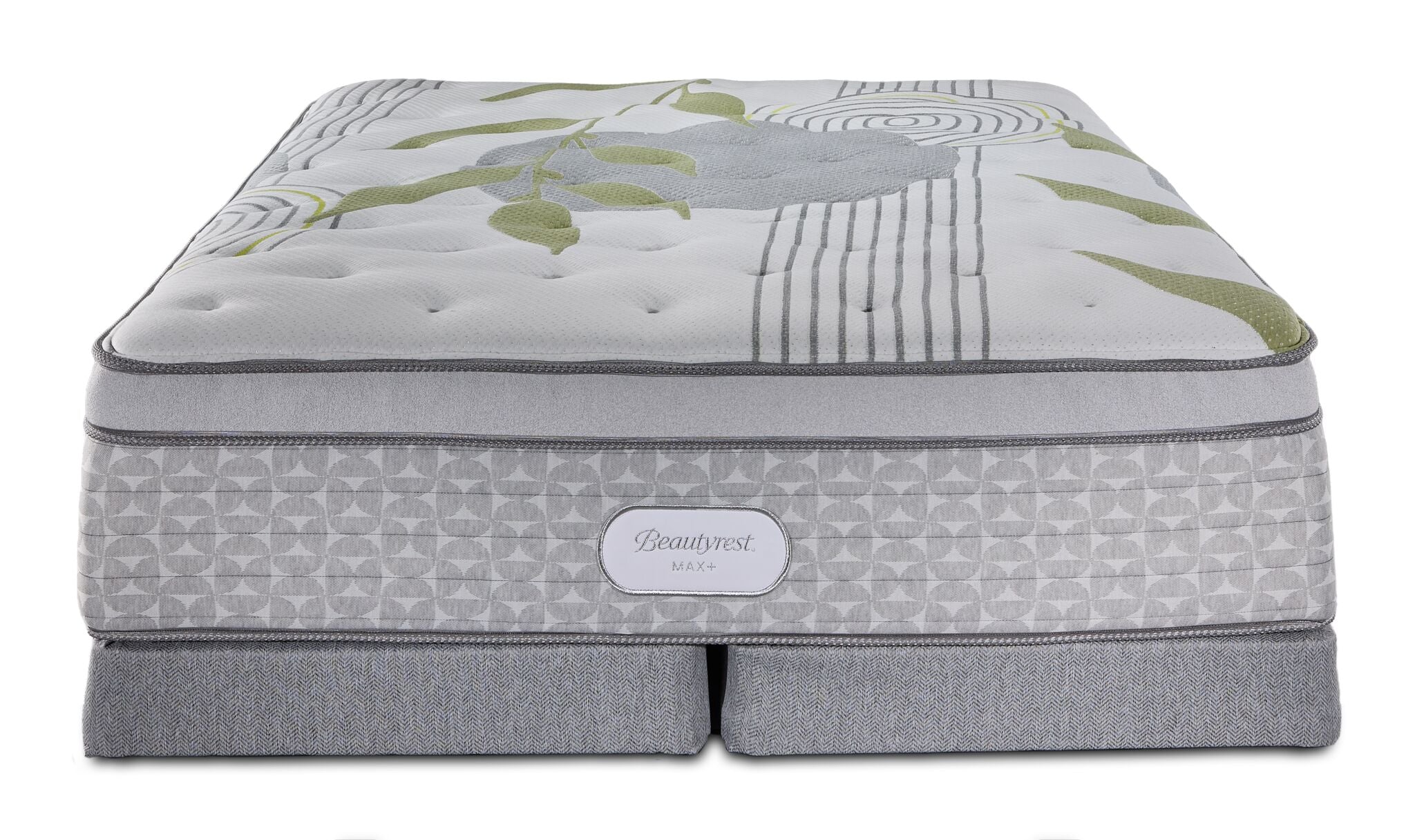 Beautyrest Max+ Valley Euro Top Plush Queen Mattress and Low Profile Split Boxspring Set