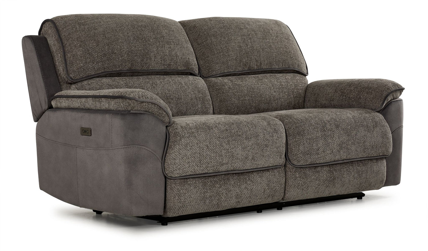 Vandelay Power Reclining Sofa, Loveseat and Chair Set - Grey