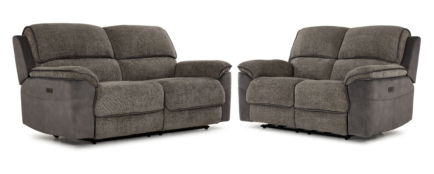 Vandelay Power Reclining Sofa and Loveseat Set - Grey