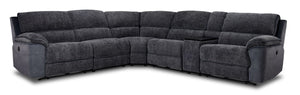 Vandelay 6-Piece Dual Power Reclining Sectional with Console - Blue