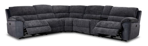 Vandelay 6-Piece Dual Power Reclining Sectional with Console - Blue